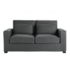 Ausziehbares 2-/3-Sitzer-Sofa aus Baumwolle, schiefergrau, Matratze 12 cm